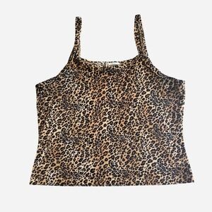 Y2k cheetah, leopard animal print velvet cami crop tank top.
